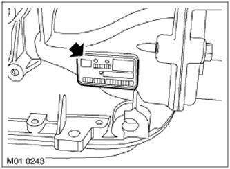 Расположение и места идентификационных номеров агрегатов Range Rover 3