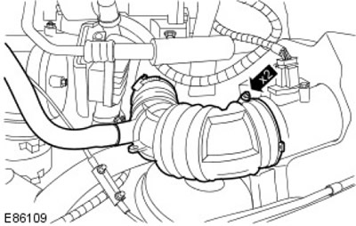 Выпускной трубопровод воздушного фильтра - снятие и установка Defender 2007