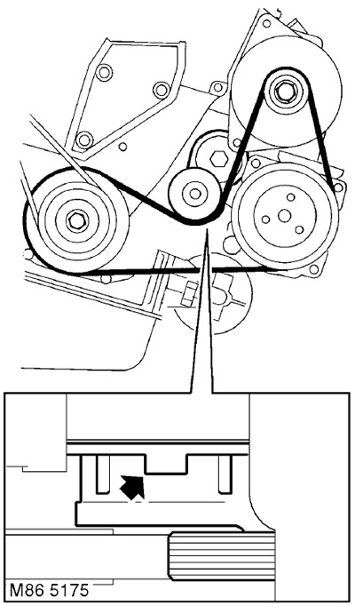 Ремень привода навесного оборудования - двигатель K1.8 с кондиционером Freelander 1