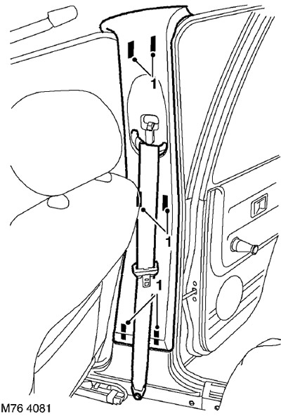 Регулируемая по высоте петля ремня безопасности на средней B стойке кузова Freelander 1
