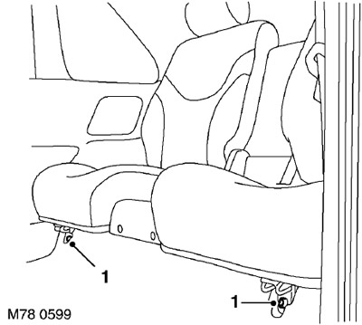 Подушка и спинка заднего неразрезного сиденья 3-дверного автомобиля Freelander 1