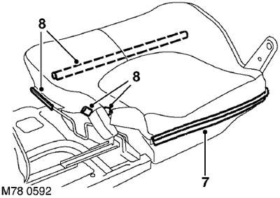 Обивка подушки заднего неразрезного сиденья 3-дверного автомобиля Freelander 1