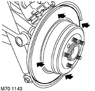 Проверка износа и биений тормозного диска задних тормозов Range Rover 3
