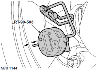 Проверка износа и биений тормозного диска задних тормозов Range Rover 3
