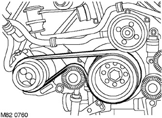 Ремень привода компрессора - двигатель V8 Range Rover 3