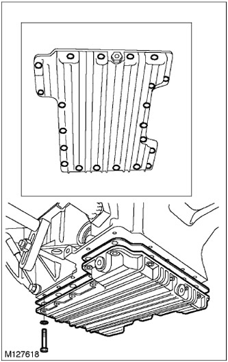 Снятие нижней части масляного поддона Range Rover 3